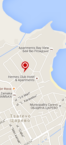 отель Хермес Тсарево четыре звезды на карте Болгарии