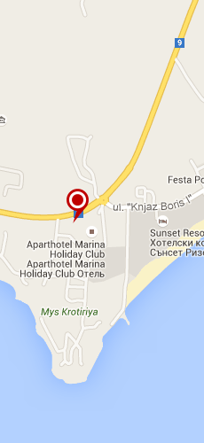 отель Марина Холидей Клаб четыре звезды на карте Болгарии