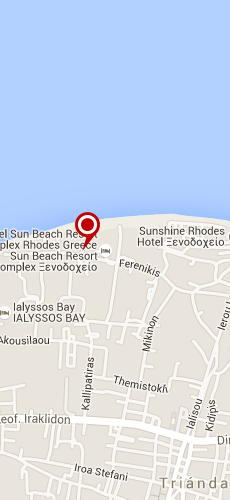 отель Блю Хоризон Палм Бич Хотел энд Бунгало четыре звезды на карте Греции