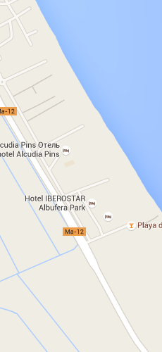 отель Иберостар Альбуфер Плая четыре звезды на карте Испании