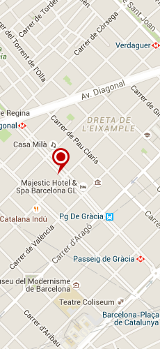 отель Маджестик Хотел энд СПА Барселона пять звезд на карте Испании