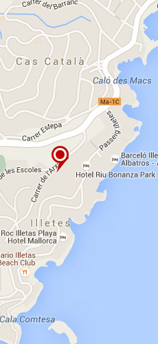 отель Риу Пэлас Бонанза Плая четыре звезды на карте Испании