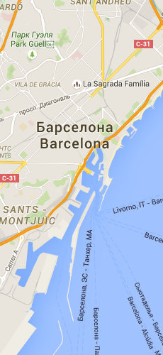 отель Силкен Диагональ Барселона четыре звезды на карте Испании