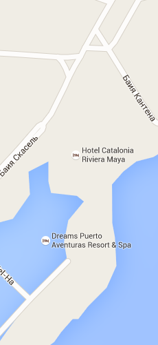 отель Каталония Ривьера Мая Бич энд СПА четыре звезды на карте Мексики