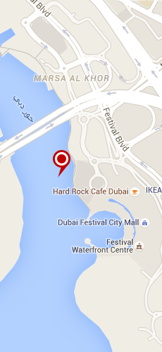 отель Кроун Плаза Дубай Фестиваль Сити пять звезд на карте ОАЭ