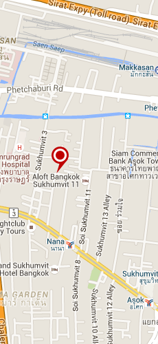 отель Элофт Бангкок четыре звезды на карте Таиланда