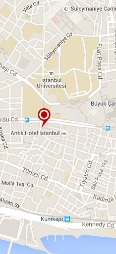 отель Антик четыре звезды на карте Турции