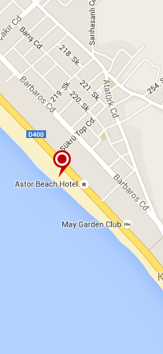 отель Астор Бич Хотел три звезды на карте Турции
