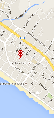 отель Оба Тайм Хотел четыре звезды на карте Турции
